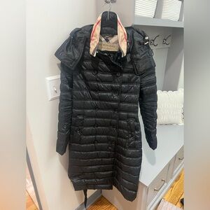 Burberry Black Puffer Jacket with Hood